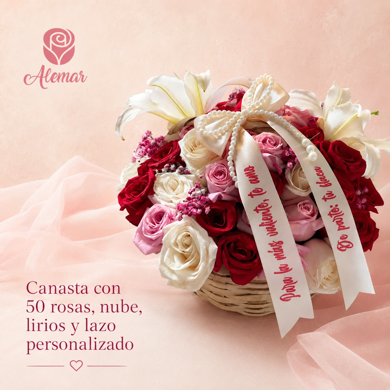 Canasta con rosas - imagen 1