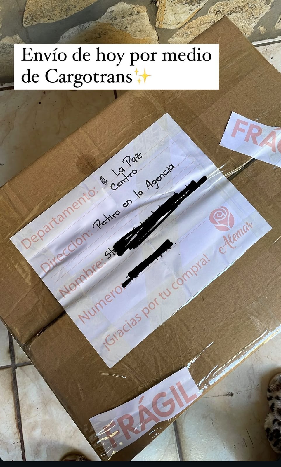 Pedido de Alemar preparado y empacado para envío