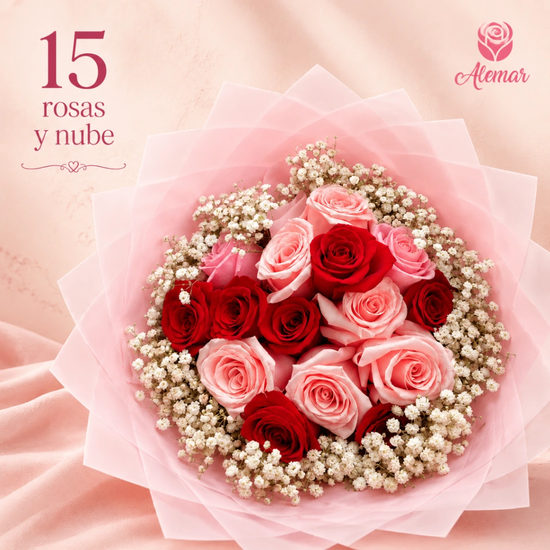 Ramo de rosas y nube - imagen 1