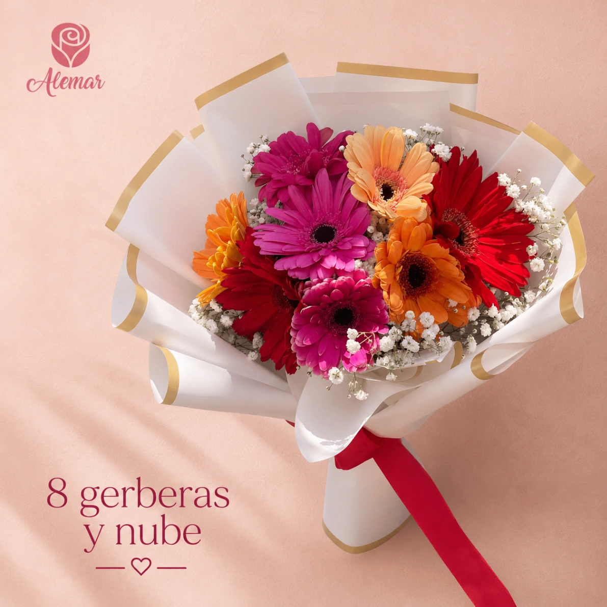 Ramo de gerberas, colores variados - imagen 1